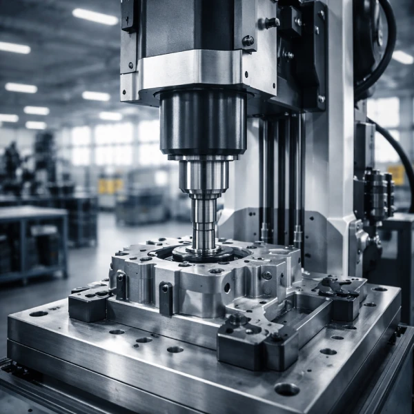 Servo assembly press installing a metal component