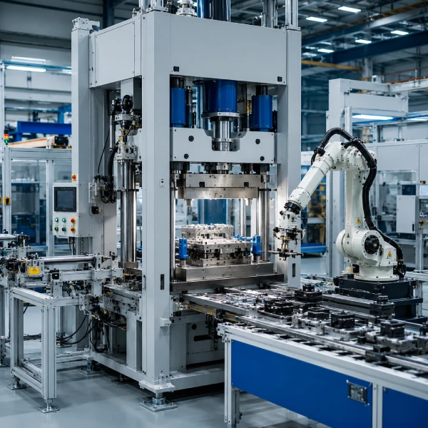 Custom industrial assembly press with automated production line
