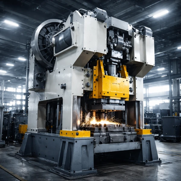 industrial mechanical stamping press machine in factory high speed operation