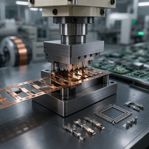 Precision servo stamping press producing small electronic metal components